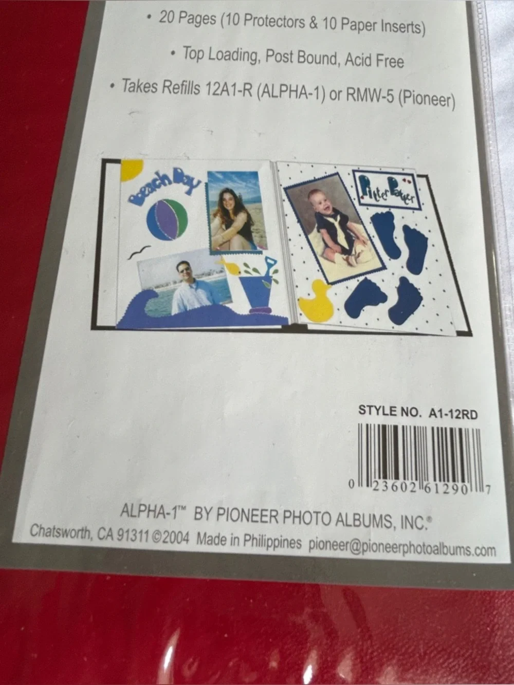 Pioneer Alpha-1 12x12 Red Scrapbook Album 10 Pages Protector NEW